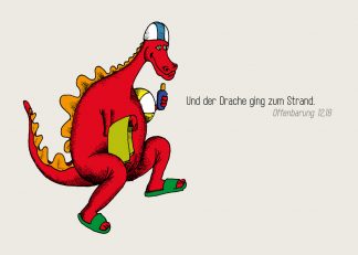 Postkarte: Und der Drache ging (vorne)