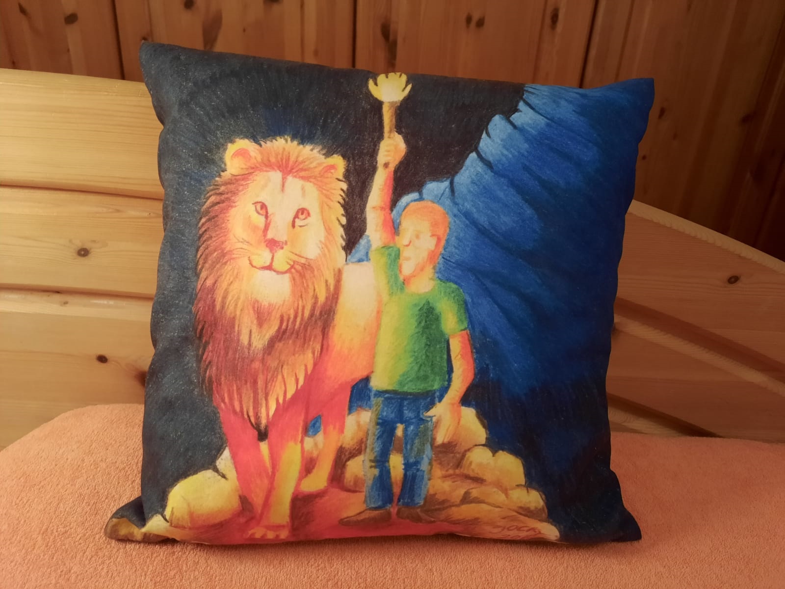 Pemium Kissen: Nicht allein (Löwe)