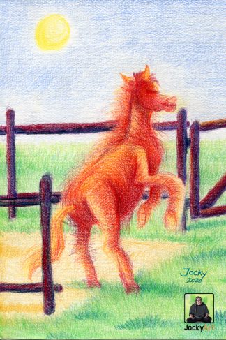 Lass das Pferd raus (Kunstdruck)