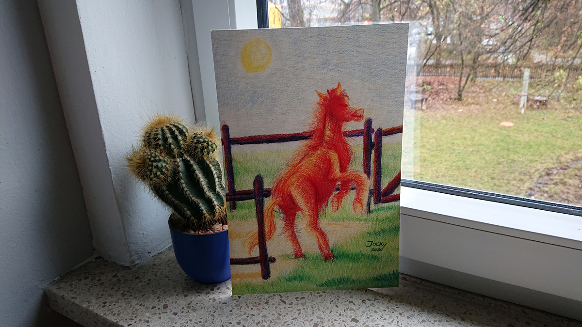 Kunstdruck: Lass das Pferd raus (Foto)