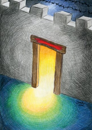 Grußkarte: Nicht hinausstoßen (vorne)