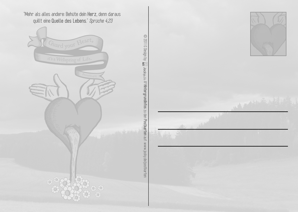 Postkarte: Guard your heart (hinten)