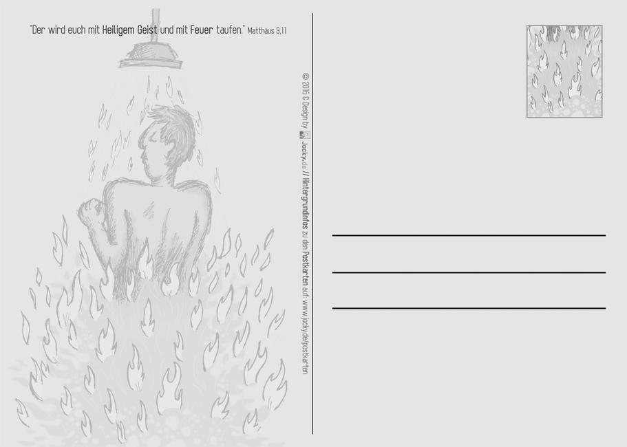 Postkarte: Feuerdusche (hinten)