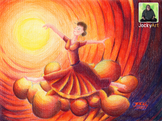 Leinwand: Tanz über den Wolken