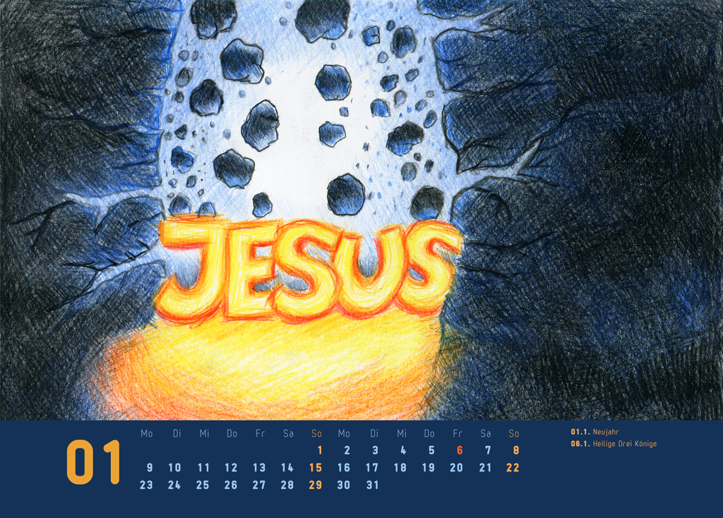 Januar - Postkartenkalender