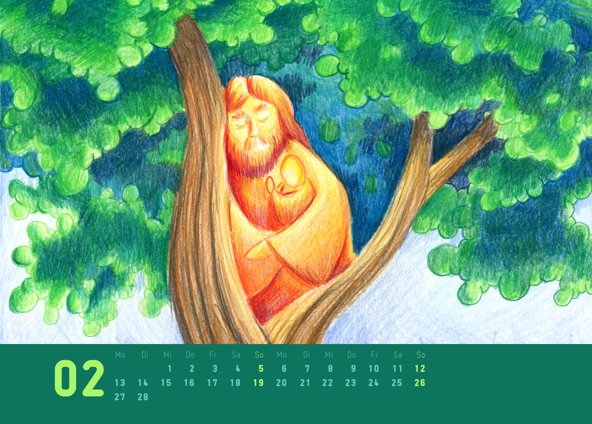 Februar - Postkartenkalender