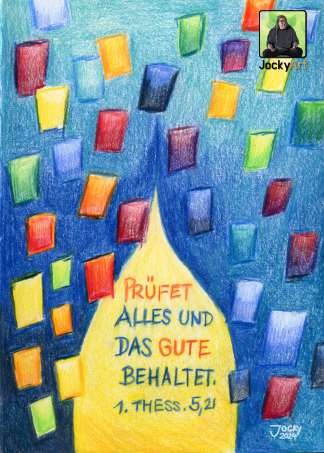 Postkarte: Prüfet alles (vorne)