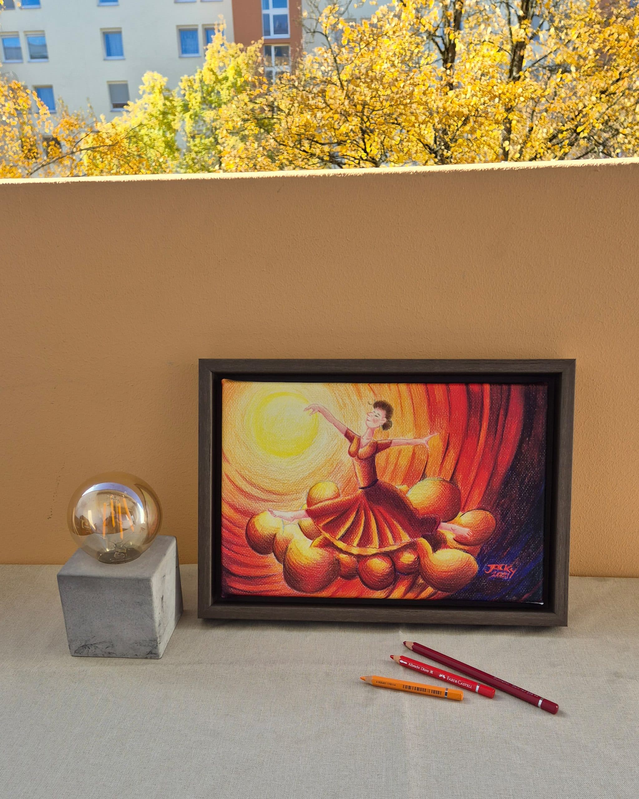 Tanz über Wolken (Leinwand mit Rahmen)